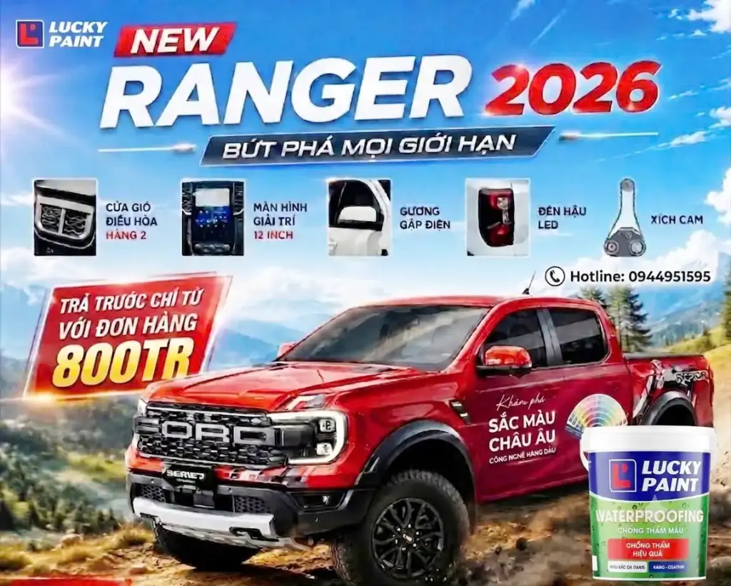 Trở thành Nhà Phân Phối Lucky Paint – Đồng hành sinh thịnh vượng, sở hữu Ford Ranger mới 1 Đồng hành sinh thịnh vượng – Sở hữu Ford Ranger mới cùng Lucky Paint